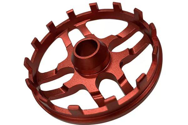 Red anodized CNC machined drone component