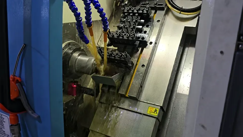 CNC turning process inside the Weko factory