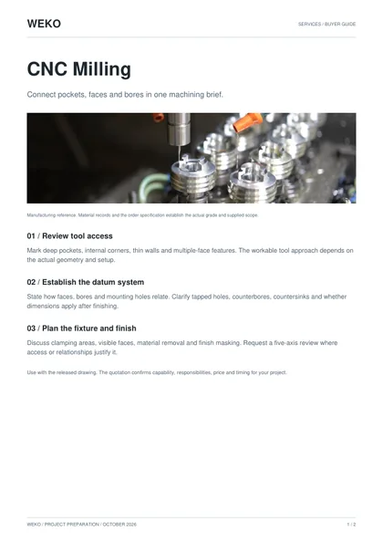 Cover of WEKO CNC Milling buyer guide