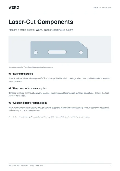 Cover of WEKO Laser-Cut Components buyer guide
