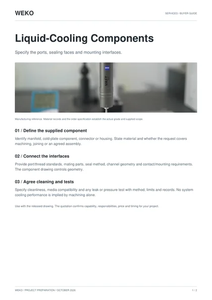 Cover of WEKO Liquid-Cooling Components buyer guide