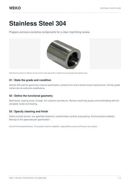 Cover of WEKO Stainless Steel 304 buyer guide