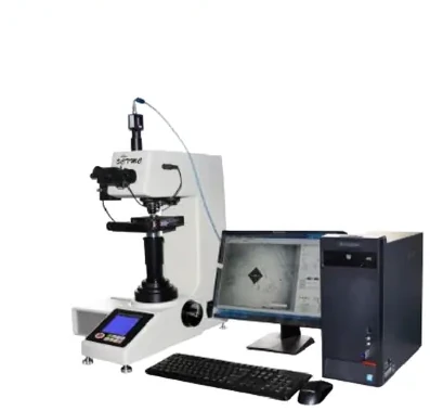 Published equipment photograph: Vickers hardness measurement.