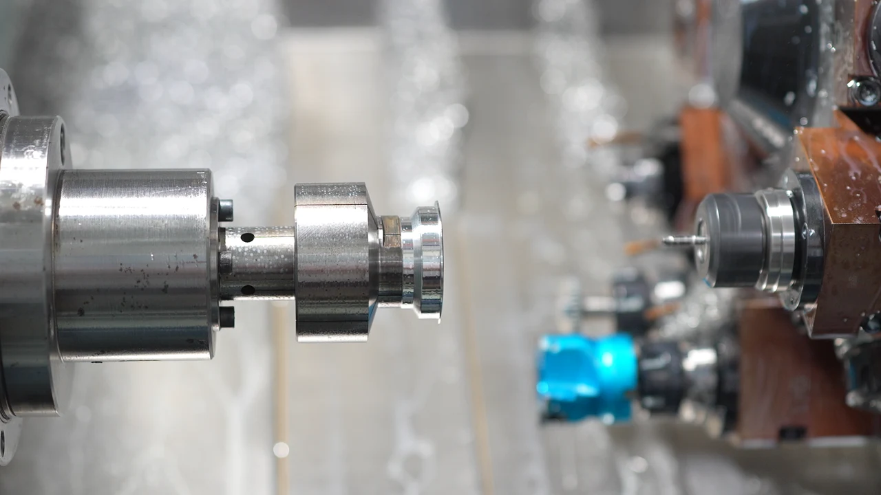 Real turning operation on a metal workpiece